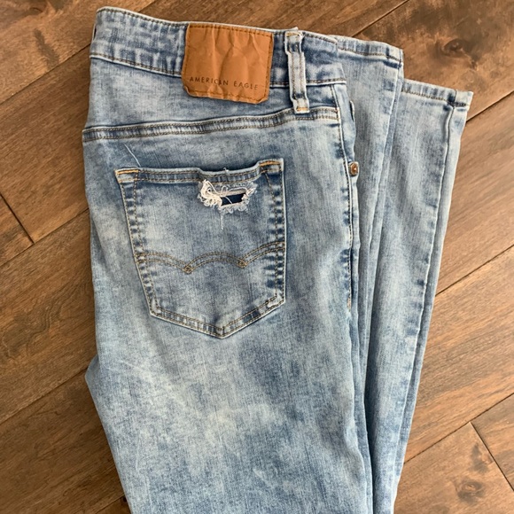 American Eagle Next Level Flex Light Wash Ripped Jeans - Picture 2 of 3